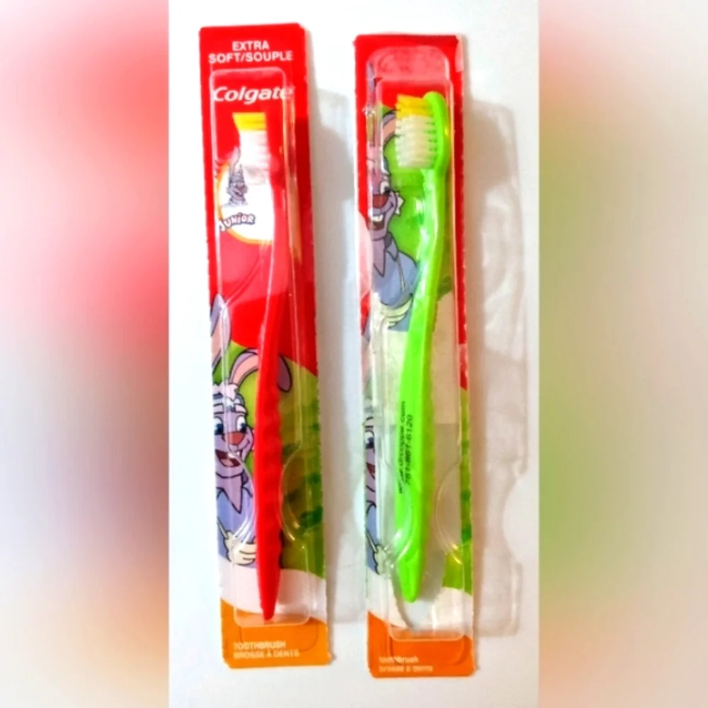 TWO Trolls (Colgate) Kids Extra Soft Suction Bottom + 2 Bonus Brushes